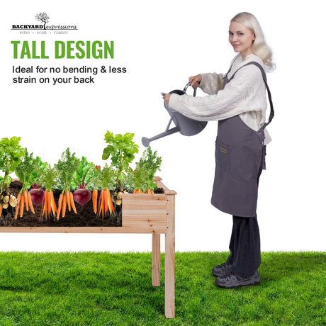 Backyard Expressions Wooden Raised Garden Bed | 48" x 24" x 30" Elevated Planter Box with Included Bed Liner | Outdoor Vegetable, Flower, and Herb Gardening BACKYARD EXPRESSIONS PATIO · HOME · GARDEN