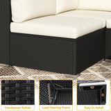 DWVO 7-Piece Patio Furniture Set, All-Weather PE Rattan Wicker Outdoor Sectional Sofa with Soft Cushions & Coffee Table, Patio Conversation Set for Backyard, Garden, Porch, Balcony (Beige+Black) DWVO