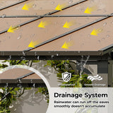 12’ x 20’ Gazebo, Outdoor Pergolas and Gazebos on Clearance, Hard Top Lean to Gazebo with Metal Frame, Pergola Wall Mounted Pergola with Sloped Roof for Patio, Decks, Backyard LuyFuitre