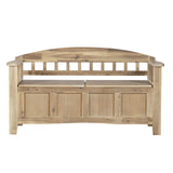 Linon Natural Washed Storage Frankie Bench, Seat Height of 18" Linon