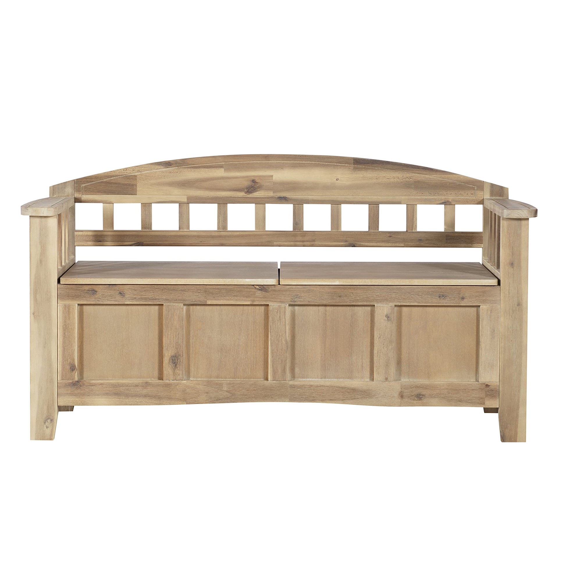 Linon Natural Washed Storage Frankie Bench, Seat Height of 18" - WoodArtSupply