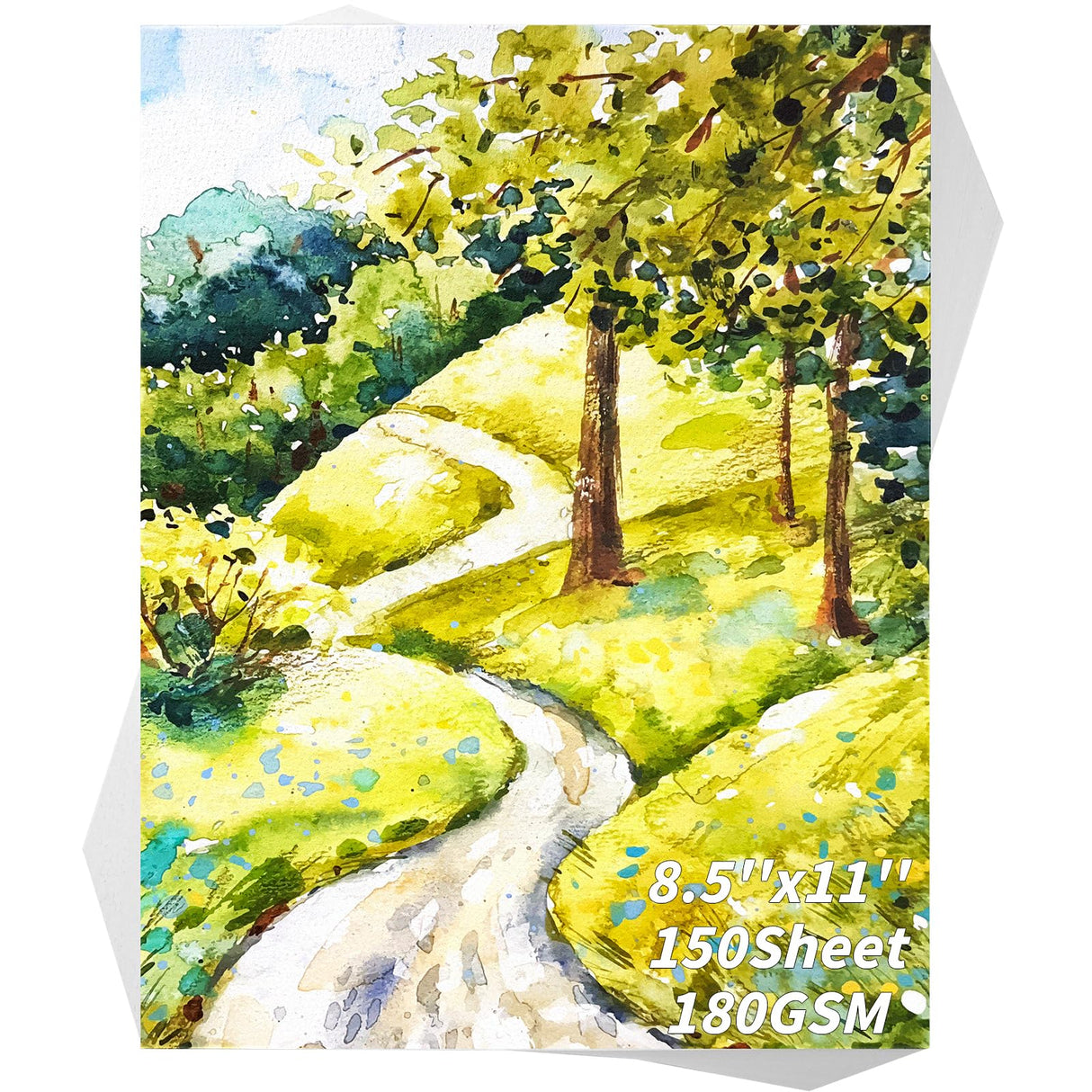 150 Sheets Watercolor Paper Bulk,White Water Color Paper for Kids Child Students Adults Artists Drawing-65LB/180GSM Art Paper-8.5 x 11 inch Painting & Craft Paper, Finger Paints, Watercolor, Tempera Oleitodh