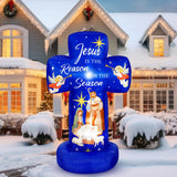 Civaner 6FT Christmas Inflatable Nativity Scene Decoration with Built in LED Lights, Jesus is The Reason for The Season Christmas Holy Nativity Decoration for Xmas Outdoor Yard Garden Lawn Civaner