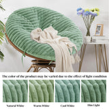 HOMBYS Fluffy Shaggy Cover for Papasan Chair Cushion, Plush Faux Fur Slipcover ONLY, (Without Cushion) Removable Soft Papasan Cushion Covers with 8 Ties, (Sage Green, 50"x50") HOMBYS