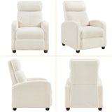 Yaheetech Fabric Recliner Chair Single Sofa Home Theater Seatting Adjustable Modern Single Reclining Chair for Living Room Bedroom Home Theater Ivory Yaheetech