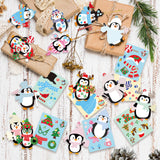 28 Pack Winter Christmas DIY Crafts Kit for Kids, Make Your Own Christmas Penguin Ornaments Stickers Cutouts Art Crafts Bulk for Kids Winter Holiday Xmas Home Class Art Game Activities Party Favors VABAMNA