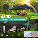 COBIZI 10x30 Pop Up Canopy Tent with 8 Removable Sidewalls Ez Pop Up Party Tent 10x30 Waterproof Instant Shelter UPF50+ Outdoor Canopy Tent for Parties Wedding Events,with Roller Bag&4 Sandbags,Black COBIZI