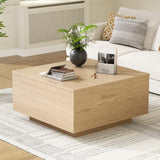 FABATO Lift Top Coffee Table, Wood Square Coffee Table with Storage, Farmhouse Coffee Tables with Hidden Storage Compartment, Center Table with Lifting Tabletop for Living Room, Home Office, Natural FABATO