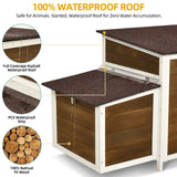 DWVO Solid Wood Chicken Coop for 4-6 Chickens, Outdoor Wooden Chicken Run Pen with 2 Nesting Boxes, Poultry Cage Rabbit Hutch Duck Coop Hen House w Weatherproof Roof & Removable Tray, Brown DWVO