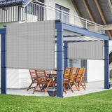 AwnPro 10' x 18' Outdoor Pergola Shade Cover Canopy for Patio Deck Porch Backyard Gazebo Replacement Shade Cover with Spaced Grommets Weighted Rods Light Gray AwnPro