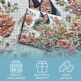 Impossible Cat Puzzles for Adults 1000 Pieces，PICKFORU Kitten Flower Puzzle Unique Art, Beauty Animal Kitty Cat Jigsaw Puzzle Floral, Colorful Hard Challenging Puzzle PICKFORU