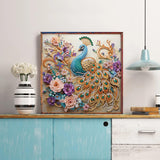 Sanjee 5D Special Shape Diamond Art Kits for Beginners, Peacock Diamond Painting Kits for Adults, Crystal Rhinestones Diamond Painting for Home Wall Decoration Gift, 12×12inch Sanjee