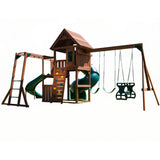 Swing-N-Slide Grandview Twist Play Set with Two Slides, Two Swings, Monkey Bars, Glider and Climbing Wall Swing-N-Slide