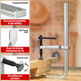 SHALL 12 In Heavy-duty Bar Clamps, 4-Pack Drop Forged Steel Welding F Clamps, All-Steel Thick Rail Wood Clamps with 1200Lbs Load Limit for Woodworking, Welding, Metal Working | 4-3/4" Throat SHALL