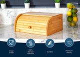 ROYALHOUSE Natural Bamboo Roll Top Bread Box Kitchen Food Storage - Assembly Required RoyalHouse
