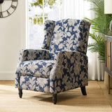 Upholstered Wingback Recliner Chair, Traditional Push Back Recliner Sofa, Mid Century Modern Lounge Armchair for Living Room, Home Theater Accent Chairs Recliners Couches (Garden) TINA'S HOME