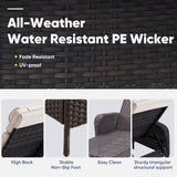 Belord Outdoor Chaise Lounge Patio Recliner - 75 Inch Adjustable Wicker Chaise Lounge with Soft Pillow Removable Cushions, All Weather Rattan Pool Lounge Chair for Poolside Deck Brown/Beige Belord