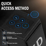 Biometric Slider Handgun Gun Safe for Nightstand, Desk, Bed Side - Pistol Safe, Hand Gun Safe For Car, Biometric gun safe for handgun with Fingerprint, PIN Code, KEY Access Urban Deco