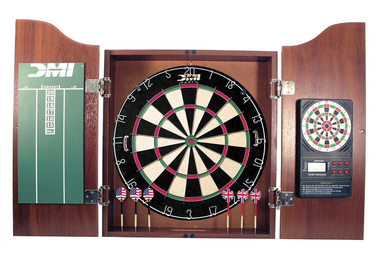 DMI Sports Bristle Dartboard Cabinet Sets - Includes LED Lighting or Electronic Scoring Option DMI Sports