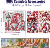 Ekuxom 4 Pack Gnome Diamond Art Kits for Adults-5D Gnome Love Diamond Painting Kits for Adults-DIY Round Full Drill Paint by Diamonds Pictures Crafts for Home Wall Decor 14x14inch Ekuxom
