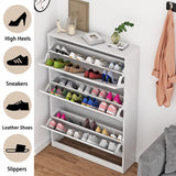 Boonatu Shoe Cabinet Storage for Entryway, Shoe Cabinet Storage with 3 Flip Drawers, Shoe Cabinet for Entryway Slim Space, 3 Tier White Shoe Cabinet Freestanding Wood Shoe Rack for Entryway, Hallway Boonatu