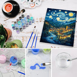 Lxmsja Moon Paint by Numbers Kit for Adults, Forest Acrylic Paint by Numbers for Adults Beginner, DIY Craft Supplies Oil Painting Kits for Home Wall Decor 12x16 inch (Framed) Lxmsja