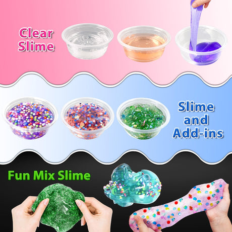 YOPINSAND 32 Pack DIY Slime Kit, Slime Making Kit for Girls, Crystal Clear Slime, Premade Slime with Add-ins, Foam Balls, Glitters, Slime Party Favors Gift Toys for Kids 3-12 YOPINSAND