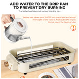 Pukomc Electric Indoor Grill,2 in 1 Indoor Grills for Kitchen with Grill Net & Non-Stick Cooking Removable Plate, Temperature Control, Dishwasher Safe, 1500W Smokeless Grill Pukomc