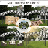 COSIEST 10'x20' Carport with Galvanized Steel Roof, Heavy Duty Metal Carport Canopy, Outdoor Garage Car Shelter Shade for Car, Boats and Truck COSIEST