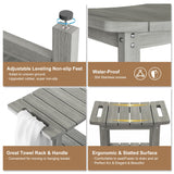 oridom HIPS Shower Benches for Inside Shower, Shower Stool with Space-Efficient Storage Shelf, Waterproof Shower Chair Seat for Spa Bathroom(Light Gray) oridom