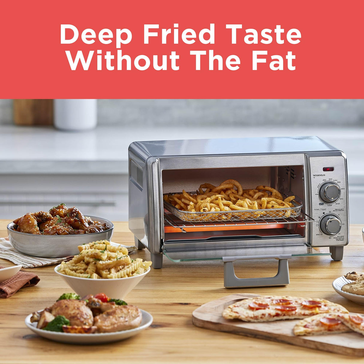 BLACK+DECKER 4-Slice Crisp 'N Bake Air Fry Toaster Oven,TO1787SS-RFP, 4-Slice, 5 Cooking Functions, 30 Minute Timer, Stainless Steel BLACK+DECKER