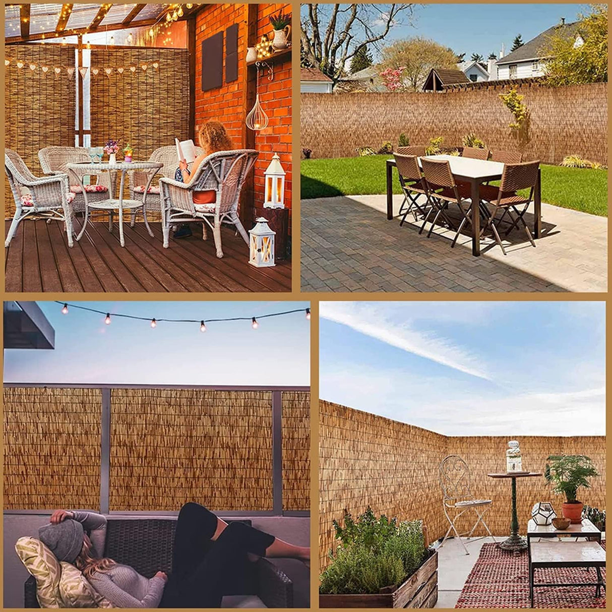 Bcofo Natural Reed Fencing Rolls,4FT X 16.4FT Balcony Reed Fence Bamboo Screen Fencing for Outdoor Backyard Patio， Privacy Screen Panels,Balcony Fencing Covering (Size : H0.61xL6m/H2xL20ft) Bcofo