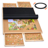 Gamenote 1500 Pieces Rotating Jigsaw Puzzle Table with Cover, Portable Large Puzzle Board with Drawer, Wooden Smooth Plateau Work Surface for Kids Family Game GAMENOTE