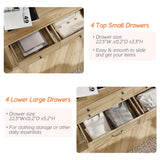 WAMPAT 8 Drawers Dresser for Bedroom, Farmhouse Dresser Chest of Drawers, Light Wood Kids Dresser for Closet, Dressers Organizer for Living Room & Hallway, 54 Inch, Oak WAMPAT