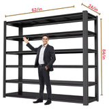 LI JIU HOME 84“H 6T Garage Shelving Heavy Duty Storage Shelves 3500 LBS Adjustable Metal Shelving Uints and Storage for Garage,Warehouse,School,Commercial,Business, 62 "W x 24 "D x 84 "H LI JIU HOME
