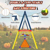 KDYMOD Swing Set for Backyard with Stand, Swing Heavy Duty 440lbs Metal Outdoor Swing Stand, Contain 1 Saucer 32" & 1 Belt seat 26.2" for Playground - Backyard Playset KDYMOD