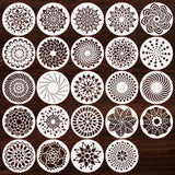 24 Pcs Mandala Stencils Reusable Stencils for Painting on Wood Mandala Dot Stencil DIY Craft Template for Painting on Rock Furniture Canvas Wall Home Decor Supplies, 5 Inch WOOPSOO