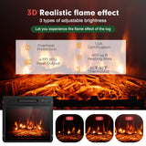 SIMOE Electric Fireplace TV Stand for 65in+ Tv, 19‘’ Fireplace with Mantel, Entertainment Center with 16 Color LED Lights, APP Control & 4 Mode, TV Console for Living Room, Remote Control, Timer SIMOE