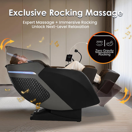 4D Massage Chair Full Body, Zero Gravity SL-Track Shiatsu Massage Chair Recliner with Heating, Body Scan, AI, Calf Kneading, Foot Rollers, Airbags, Footrest Extension, 4 Control Ways, BH-5201(Brown) VUYSUYVY