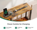 AODK 48-Inch Computer Desk with Fabric File Cabinet and Fabric Drawers, Reversible Office Desk with LED Strip and Power Strip, Gaming Desk with Monitor Riser, Writing/Study Table for Home, Vintage AODK