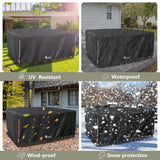 LSongSKY Outdoor Furniture Covers Waterproof,600D Heavy Duty Patio Cover for 6/7/8 PCS Sets Sectional Sofa Couch Dining Rocking Swivel Chairs Ottomans Coffee Table,111L x 74W x 28H inch Black LSongSKY