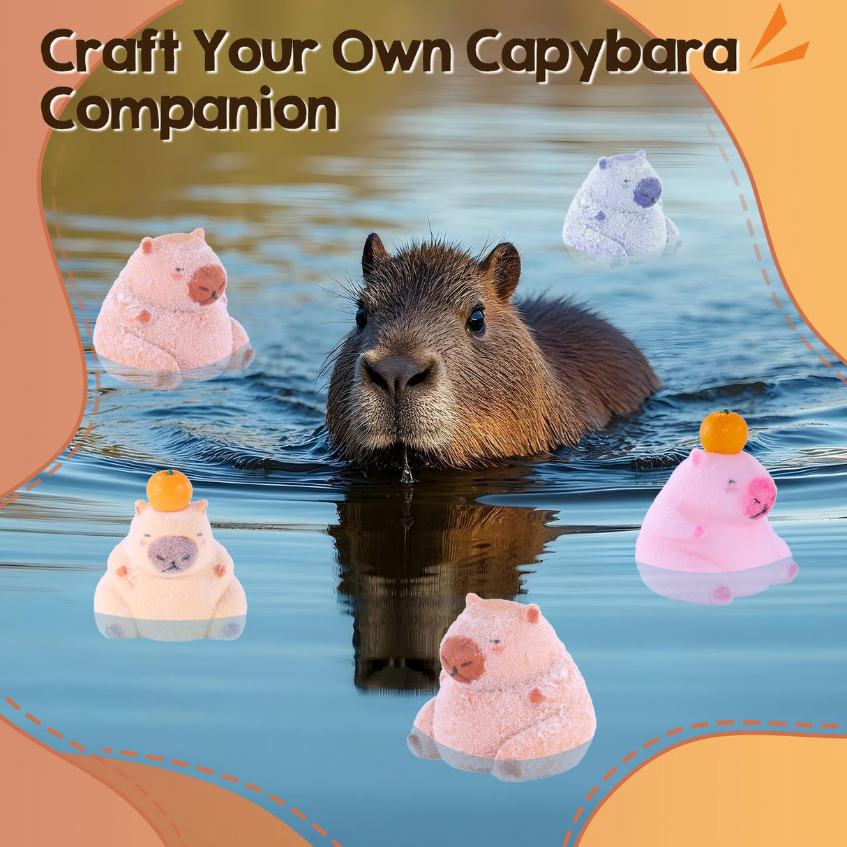 LET'S RESIN 4 Pcs Capybara Silicone Molds for Taba Squishy, Resin Casting, Effortless Demolding Molds for Stress Relief DIY Decompression Gift Home Decor LET'S RESIN