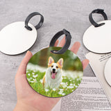 Framendino, 10 Pack Sublimation Blanks Round Luggage Tags with Strap MDF Heat Transfer Double Sided DIY Framendino