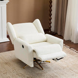 Christopher Knight Home Dolia Boucle Fabric Upholstered 360° Swivel Chair, Push-Back Power Recliner Chair, Iron Recliner Sofa with Rotation, Living Room Lounge Sofa, Adjustable Backrest, Beige+Gold Christopher Knight Home