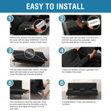 H.VERSAILTEX 4 Pieces Stretch Futon Covers Sofa Bed Slipcover with Removable Armrests and Cupholders Covers Furniture Protector High Spandex Small Checks Jacquard Fabric, Black H.VERSAILTEX