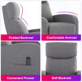 Zanzio Massage Modern Adjustable Heated Recliner Home Theater Single Sofa Chair Lounge with Padded Seat, Grey Zanzio