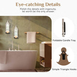 Walasis Rustic Mirror Wall Candle Sconces Set of 2 - Distressed Candle Holder Wood Decor for Farmhouse Bathroom Living Room Mirrored Sconce Walasis