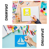 24 Piece Stencils for Kids Stencils for Painting Sidewalk Chalk Stencil Outdoor Garden Themed Stencil Kids Style Collection-5in TMTECHJS