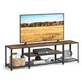 VASAGLE Modern TV Stand for TVs up to 75 Inches, 3-Tier Entertainment Center, Industrial TV Console Table with Open Storage Shelves, for Living Room, Bedroom, Rustic Brown and Black ULTV098B01 VASAGLE