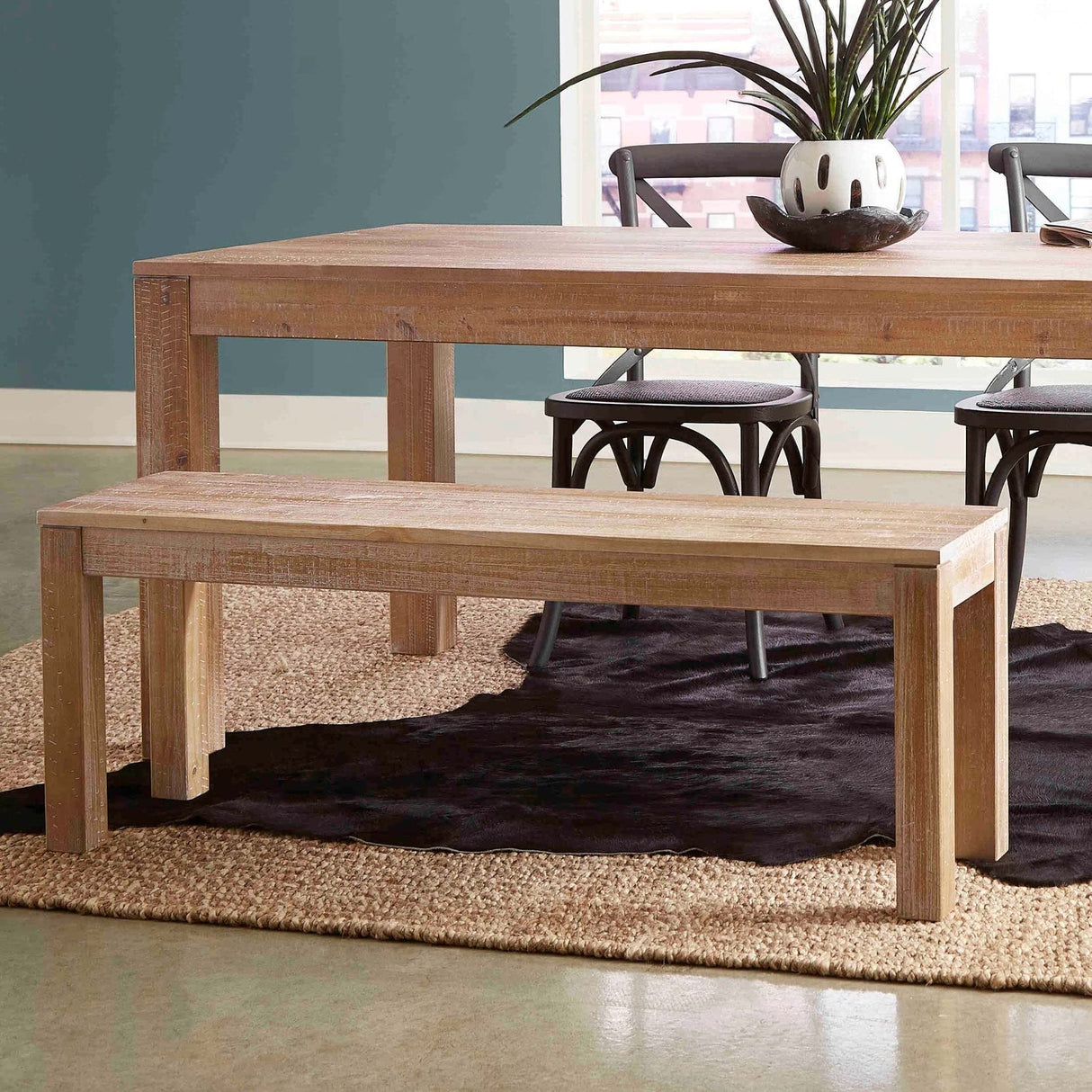 Grain Wood Furniture Montauk Solid Wood Bench, Driftwood Grain Wood Furniture